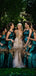 Vintage Mermaid Sleeveless Sequin Long Bridesmaid Dresses, SW1084