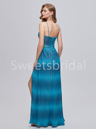 Sexy V-neck Spaghetti straps Side slit Mermaid Prom Dresses, SW1488