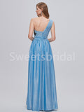 Sexy One shoulder Side slit A-line Prom Dresses, SW1492