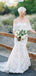 Stunning Ivory Lace Sweetheart Strapless Mermaid Wedding Dresses,DB0149