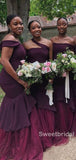 New Arrival Off-shoulder Mermaid Tulle Long Bridesmaid Dresses, SW1213