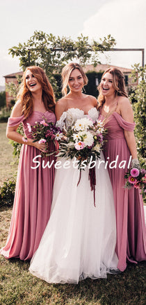 Simple Charming Off-shoulder Party Dresses Bridesmaid Dresses, SW1106