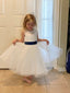 Lovely Round Neck Sleeveless A Line Tulle Lace Flower Girl Dresses，GTE2132