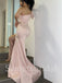 Elegant One shoulder Side slit Mermaid Prom Dresses, SW1536