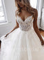 Sexy V-neck Spaghetti straps A-line Lace applique Wedding Dresses,DB0309