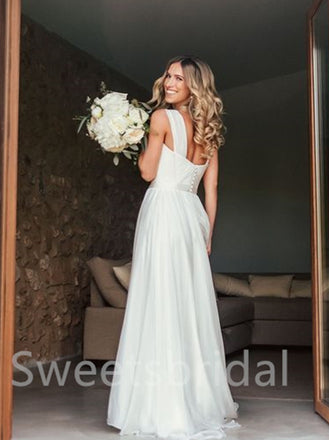 Simple Sweetheart Spaghetti straps A-Line Wedding Dresses,DB0188