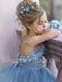 Beautiful Spaghetti straps Sleeveless Tulle A Line Flower Girl Dresses, FGS0039