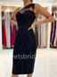 Elegant One shoulder Sleeveless Mermaid Prom Dresses, SW1522