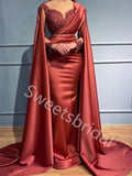 Elegant V-neck Long sleeves Mermaid Prom Dresses,SW1730