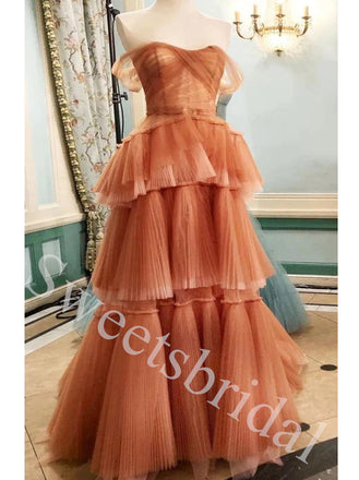 Elegant Off shoulder Sleeveless A-line Long Prom Dress,SW1955