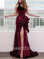 Sexy Halter Sleeveless Side slit Mermaid Prom Dresses  , SW1379