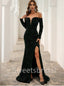 Sexy Sweetheart Long sleeves Side slit Mermaid Prom Dresses, SW1380