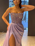 Elegant Sweetheart Side slit Sleeveless A-line Prom Dresses , SW1317