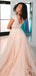 Gorgeous Beading Pink Tulle Sequin Long Prom Gown Dresses. DB1038