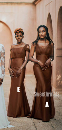 Vintage Mismatched Mermaid Sexy Long Bridesmaid Dresses, SW1215