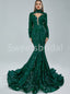 Elegant V-neck Long sleeves Mermaid Prom Dresses,SW1484
