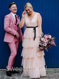 Simple V-neck Backless A-Line Floor-length Wedding Dresses,DB0183
