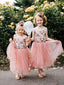 Lovely Tulle Print A-line Long Cheap Flower Girl Dresses, FGS0027