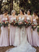 Charming One-shoulder Sleeveless Mermaid Bridesmaid Dresses, SW1158