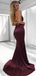 Popular V-neck Long Mermaid Side Slit For Teens Prom Gown Dresses. DB1040