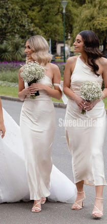 Popular One-shoulder Mermaid Long Bridesmaid Dresses Online, SW1224