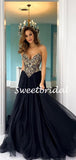 Simple Straight Tulle A-line Ball Gown Evening Party Prom Dresses,SW1139