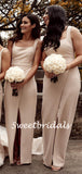 Charming Spaghetti Strap Sleeveless Side Slit Bridesmaid Dresses, SW1159