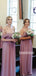 Elegant Chiffon A Line Floor Length Long Bridesmaid Dresses, SW1053