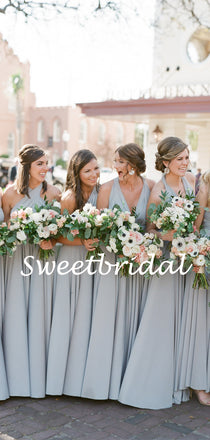 Charming V-neck Floor-length Party Dresses Long Bridesmaid Dresses, SW1119