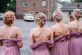 Elegant Chiffon A Line Floor Length Long Bridesmaid Dresses, SW1053
