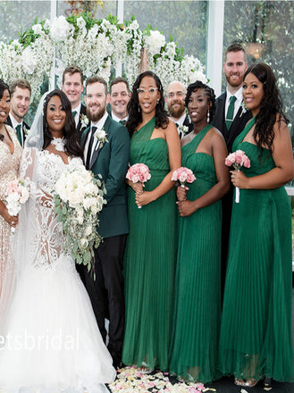 One-shoulder A-line  Elegant Simple Long Bridesmaid Dressess,, SWE1352