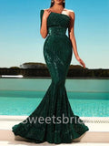 Elegant One-shoulder Mermaid Simple Prom Dresses , SW1384