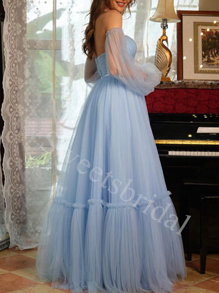 Elegant Sweetheart Long sleeveles A-line Prom Dresses,SW1802