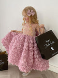 Beautiful A-line Tulle Lace Sequin Flower Girl Dresses, FGS0033