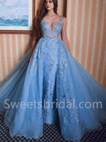 Elegant V-neck Sleeveless A-line Prom Dresses, SW1531