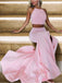 Sexy Halter Sleeveless Two-pieces Mermaid Prom Dresses,SW1929