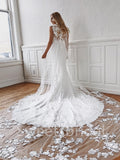 Sexy Sleeveless Sweetheart Mermaid Lace applique Wedding Dresses,DB0325