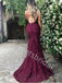 Sexy V-neck Sleeveless Mermaid Prom Dresses,SW1738