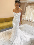 Sexy Sweetheart Mermaid Lace appique Wedding Dresses,DB0231