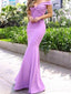 Simple Off The Shoulder V Neck Mermaid Evening Dresses Long Prom Dresses ,MD380