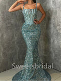 Elegant Square Spaghetti straps Mermaid  Prom Dresses , SW1388