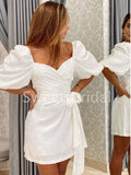 Elegant V-neck Short sleeves Homecoming Dresses, BTW334