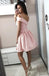 Cheap Off The Shoulder Simple V Neck A Line Short Homecoming Dress, BTW164