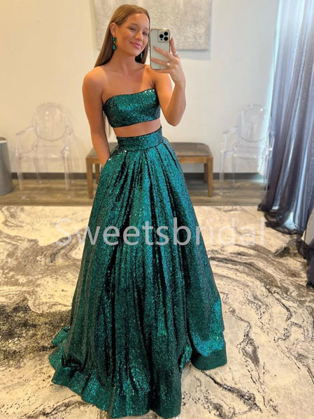 Sexy Two pieces Sleeveless A-line Prom Dresses, SW1479