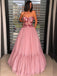 Simple Straight Tulle A-line Long Prom Dresses.SW1149