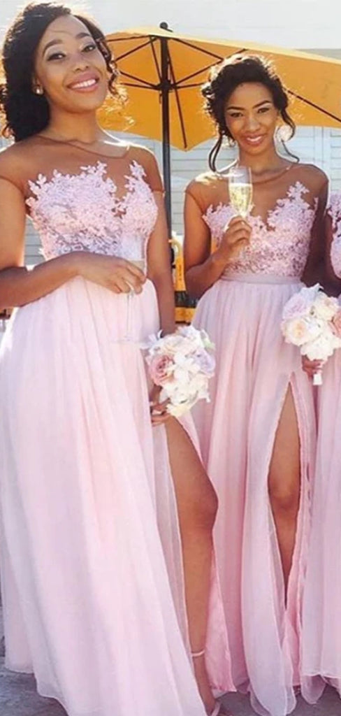 baby pink bridesmaid dress
