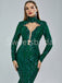 Elegant V-neck Long sleeves Mermaid Prom Dresses,SW1484