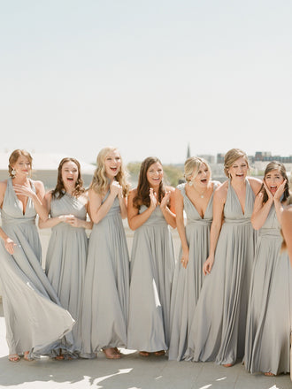 Charming V-neck Floor-length Party Dresses Long Bridesmaid Dresses, SW1119