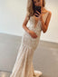 Mermaid Deep V-neck Floor Length Cheap Simple Wedding Dresses, WG197