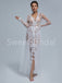 Sexy V-neck A-line Lace applique Wedding Dresses, DB0264